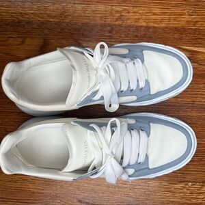 Alexander McQueen White with Light Blue Accent Sneakers
